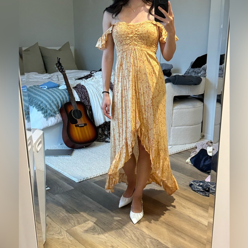 Tiare Hawaii Yellow High-Low Dress
